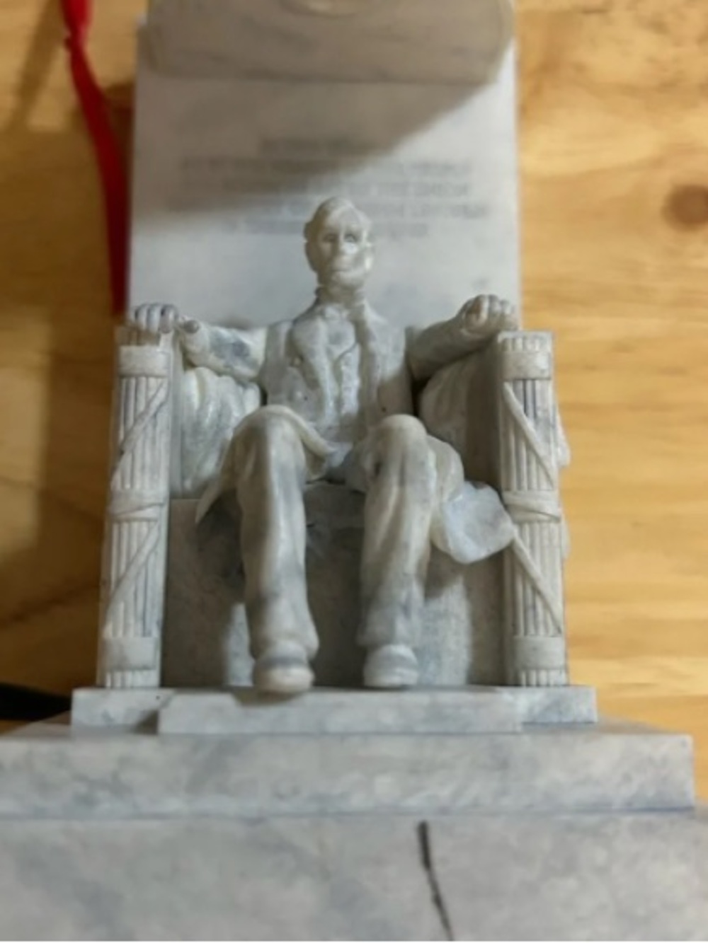 Marble-Effect White Seated Statue Holiday Accent